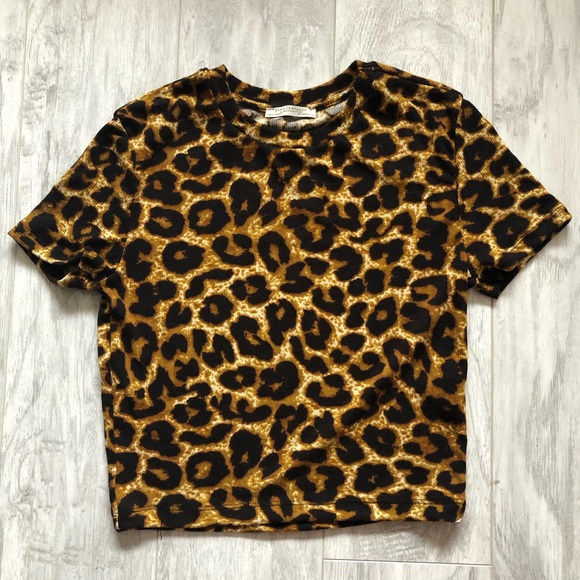 Zara Trafaluc Cropped Leopard Print Top - Picture 4 of 6